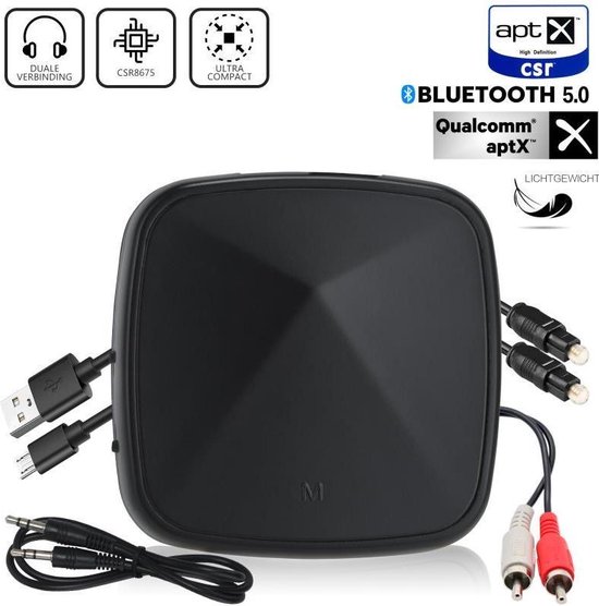 bol.com | Easylife® Bluetooth 5.0 Transmitter Receiver - Zender & Ontvanger  - HD Geluid - Audio...