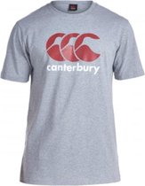 Canterbury Shirt Logo Heren Katoen Grijs/rood/wit Maat S