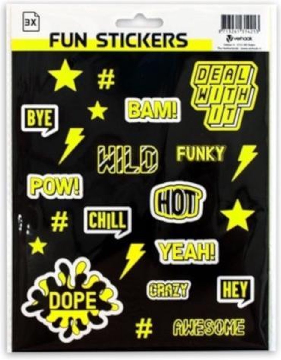Verhaak Stickers Kixx 14,8 X 21 Cm A5 Folie Zwart/geel 3 Vellen