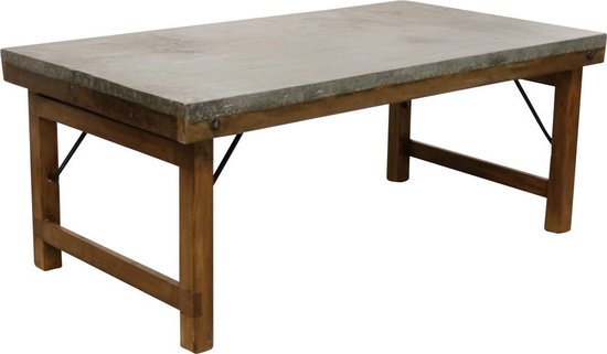 Raw Materials Salontafel met zinken blad - Gerecycled hout - 110x60x45 cm