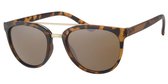 Bruine clubmaster  zonnebril | Dames/unisex | groene lens