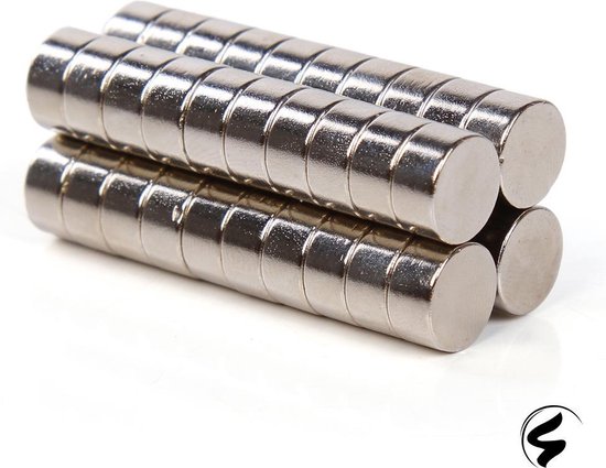 40 Stuks 10x2mm Neodymium Magneten - Rond - Sterke Zilverkleurige Magneetjes - Sitna