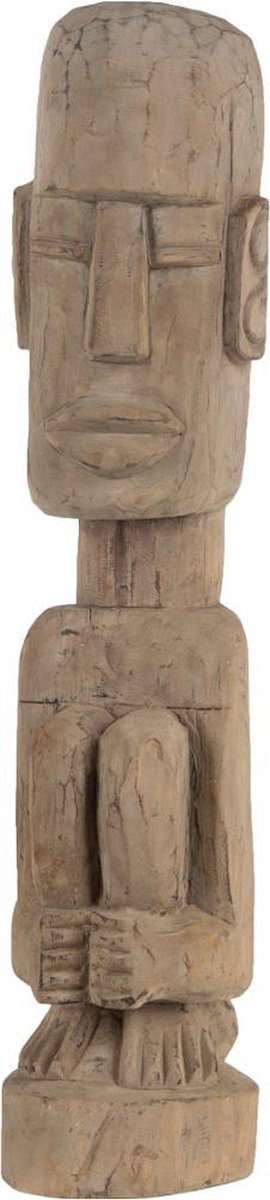 Stoer massief houten decoratie beeld 'Asmat' 80cm hoog Lumbuck | Sfeer  Paaseiland beeld | bol.com