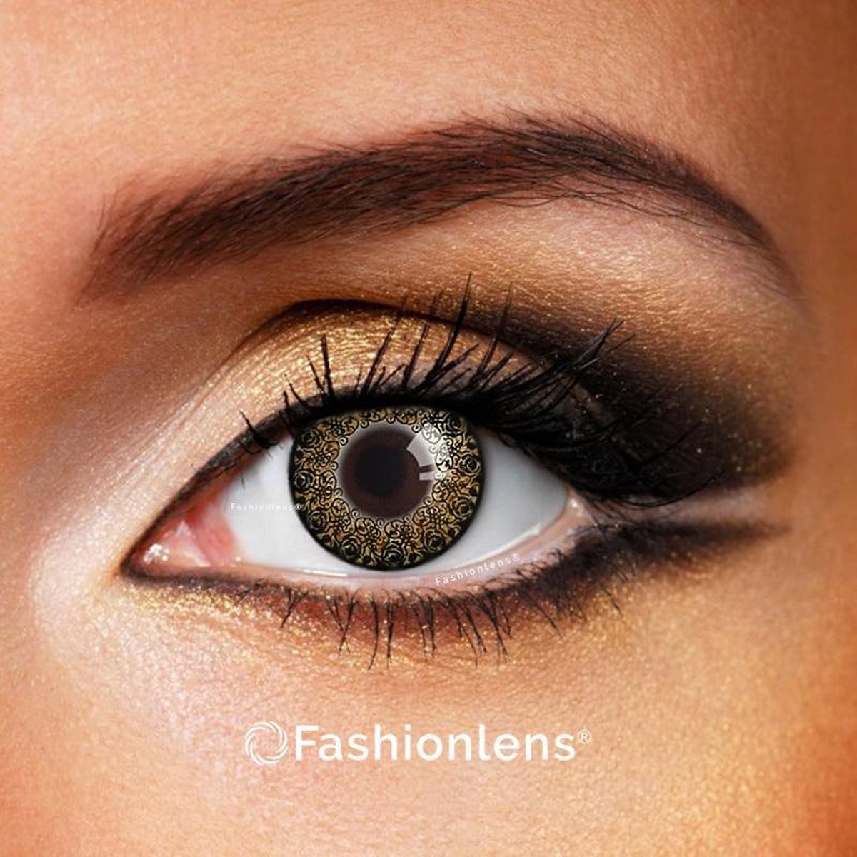 Kleurlenzen - Beautiful Brown - jaarlenzen met lenshouder - bruine contactlenzen Fashionlens®