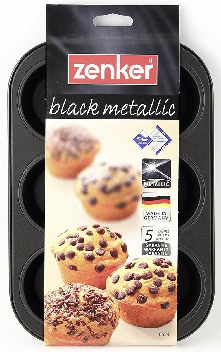 Zenker muffinbakvorm (6) black metallic