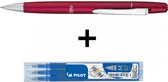 Pilot FriXion Ball LX – Luxe uitwisbare rollerball pen met rode body - In gift box + 3 blauwe penvullingen