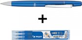 Pilot FriXion Ball LX – Luxe uitwisbare rollerball pen met blauwe body - In gift box + 3 blauwe penvullingen