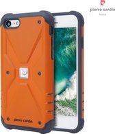 Oranje hoesje van Pierre Cardin - Backcover - Stijlvol - Leer - iPhone 7-8 - Luxe cover