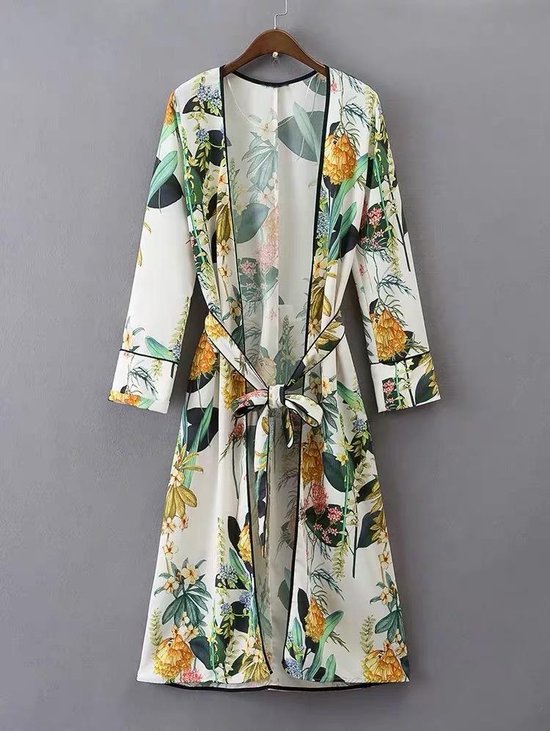 Voorlopige naam Beoordeling koper Lange kimono jas bloemenprint | bol.com