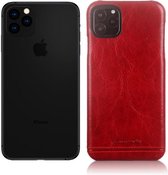 Rood hoesje van Pierre Cardin - Backcover - iPhone 11 Pro Max - Genuine leather - Echt Leer