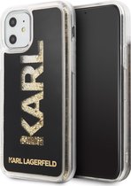 Zwart hoesje van Karl Lagerfeld - Backcover - iPhone 11 - KLHCN61KAGBK - Glitter