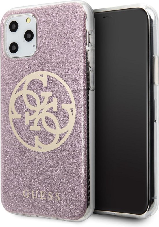 Guess Collection 2020 Glitter Apple iPhone 11 pro Max - Roze - Gold