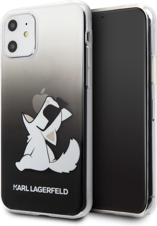 Zwart hoesje van Karl Lagerfeld - Backcover - iPhone 11 - KLHCN61CFNRCBK - Choupette bol.com