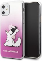 Roze hoesje van Karl Lagerfeld - Backcover - iPhone 11 - KLHCN61CFNRCPI - Choupette