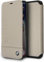 iPhone Xs/X Bookcase hoesje - BMW - Effen Taupe - Leer