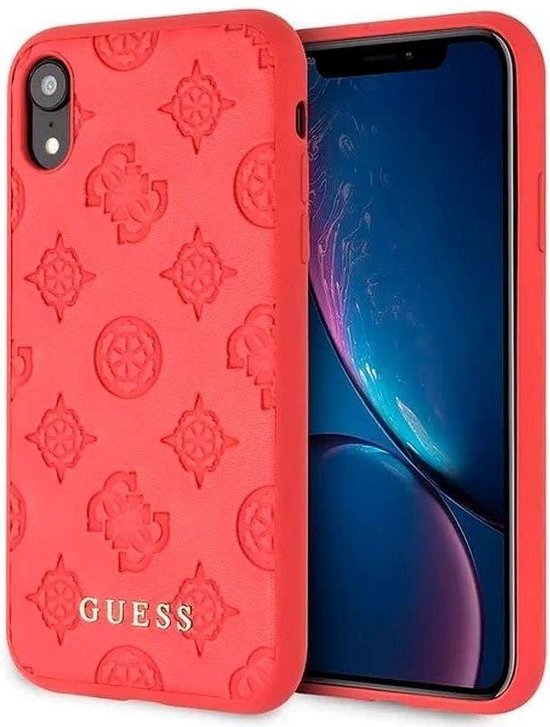 Rood hoesje van Guess - Backcover - Peony - iPhone XR - Hard Case | bol.com