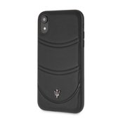 Zwart hoesje van Maserati - Backcover - Granslusso - iPhone XS Max - Hard Case - Echt leer