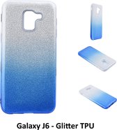 Kleurovergang Blauw Glitter TPU Achterkant voor Samsung Galaxy J6 (J600F)