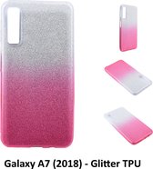Kleurovergang Roze Glitter TPU Achterkant voor Samsung Galaxy A7 (2018) (A750)
