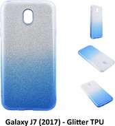 Kleurovergang Blauw Glitter TPU Achterkant voor Samsung Galaxy J7 (2017) (J730F)