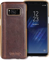 Bruin hoesje van Pierre Cardin - Backcover - Stijlvol - Leer - Galaxy S8 - Luxe cover