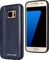 Blauw hoesje van Pierre Cardin - Backcover - Stijlvol - Galaxy S7 - Luxe cover - Leer