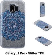 Uniek motief Glitter flower TPU Achterkant voor Samsung Galaxy J2 Pro (J2 Pro)- 8719273282885