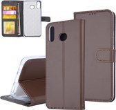 Bruin hoesje Samsung Galaxy A6s Book Case - Pasjeshouder - Magneetsluiting