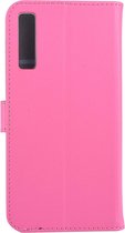 Felroze hoesje Samsung Galaxy A7 (2018) Book Case - Pasjeshouder - Magneetsluiting (A750)