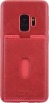 UNIQ Accessory Galaxy S9 Kunstleer Backcover hoesje met portemonnee - Rood (G960)