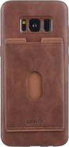 UNIQ Accessory Galaxy S8 Plus Kunstleer Backcover hoesje met portemonnee - Bruin (G955F)