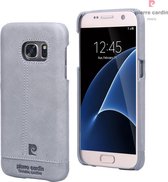 Grijs hoesje van Pierre Cardin - Backcover - Stijlvol - Leer - Galaxy S7 - Luxe cover