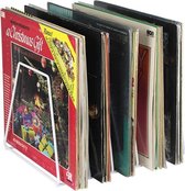 Support de stockage de disques vinyle LP rétro - support de feuilles pour le stockage de jusqu'à 50 disques vinyle LP - blanc