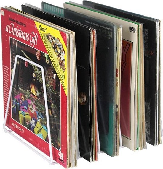 Noord Amerika Generaliseren basketbal LP vinyl platen opbergrek retro - bladerrek voor opbergen tot 50 vinyl LP  platen - wit | bol.com