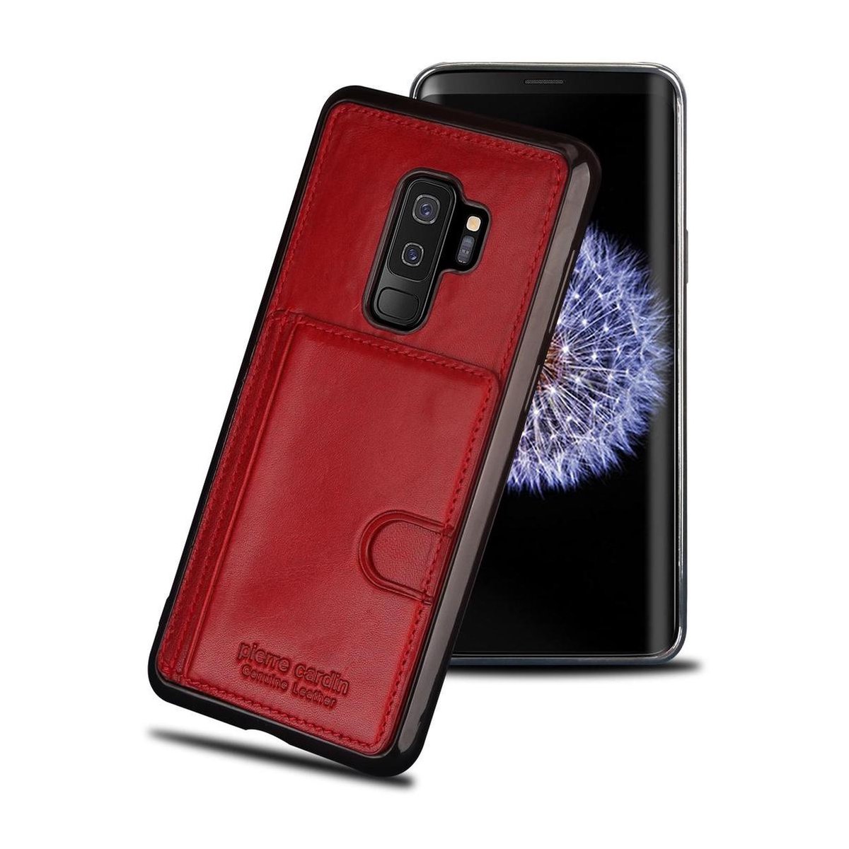 Rood hoesje van Pierre Cardin - Backcover - Stijlvol - Leer - Galaxy S9 Plus - Luxe cover