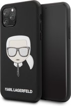 Zwart hoesje van Karl Lagerfeld - Backcover - Glitter - iPhone 11 Pro - Embossed - KLHCN58GLBK