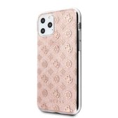 Roze hoesje van Guess - Backcover - Glitter - iPhone 11 Pro Max - 4G Peony - GUHCN65TPERG