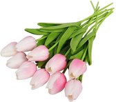 10 stuks kunstbloemen tulpen roze 35 cm