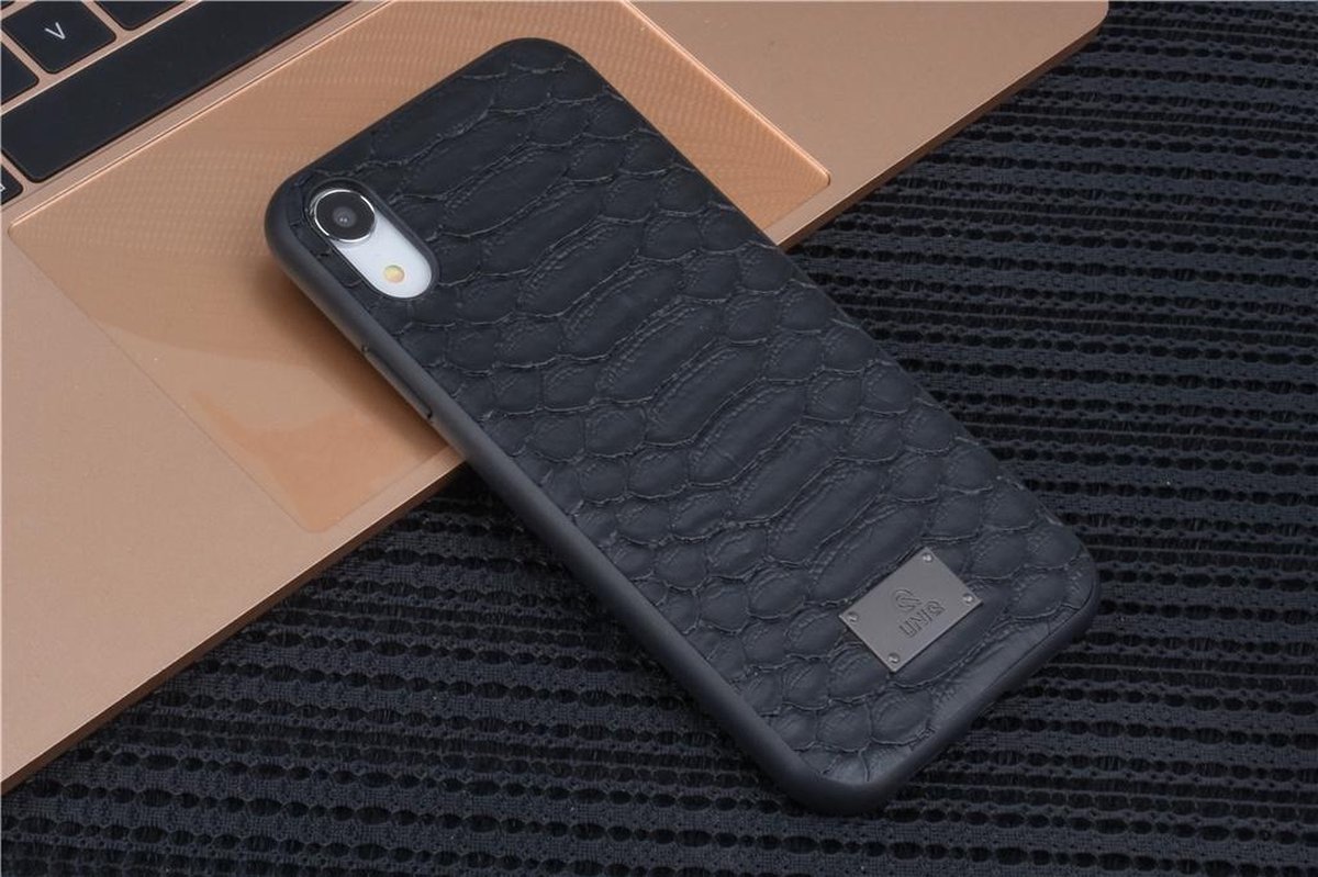 UNIQ Accessory iPhone XR Kunstleer Hard Case Back cover - Zwart- 8719273285763
