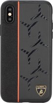 Oranje hoesje van Lamborghini - Backcover - Alcantara - Samsung Galaxy S10e - Genuine Leather - Echt leer