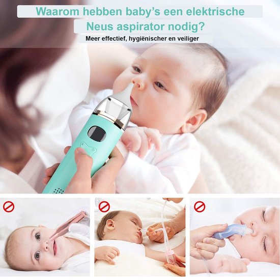 Neusreinger voor Baby's en Jonge Kinderen (0-8 jaar) - Elektrische Neus Aspirator - Snoetenpoetser - Neuszuiger - Baby Aspirator - Multifunctionele Neus Reiniger - Verstopte Neus Baby's - Elektrisch Oplaadbaar van Merkloos — afbeelding 5