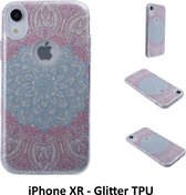 Uniek motief Glitter flower TPU Achterkant voor Apple iPhone XR