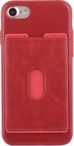 UNIQ Accessory iPhone 7-8 Kunstleer Backcover hoesje met portemonnee - Rood