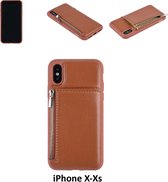 UNIQ Accessory iPhone XR Kunstleer Backcover hoesje met rits - Bruin