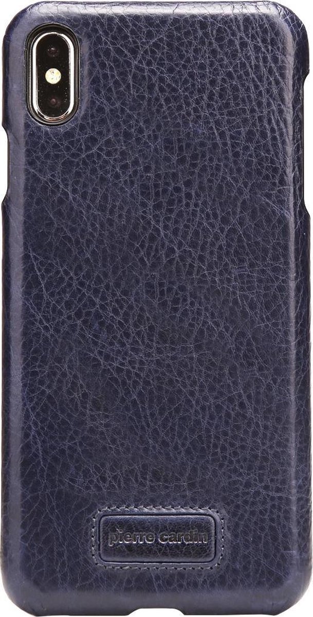 Blauw hoesje van Pierre Cardin - Backcover - Stijlvol - Leer - iPhone Xs Max - Luxe cover