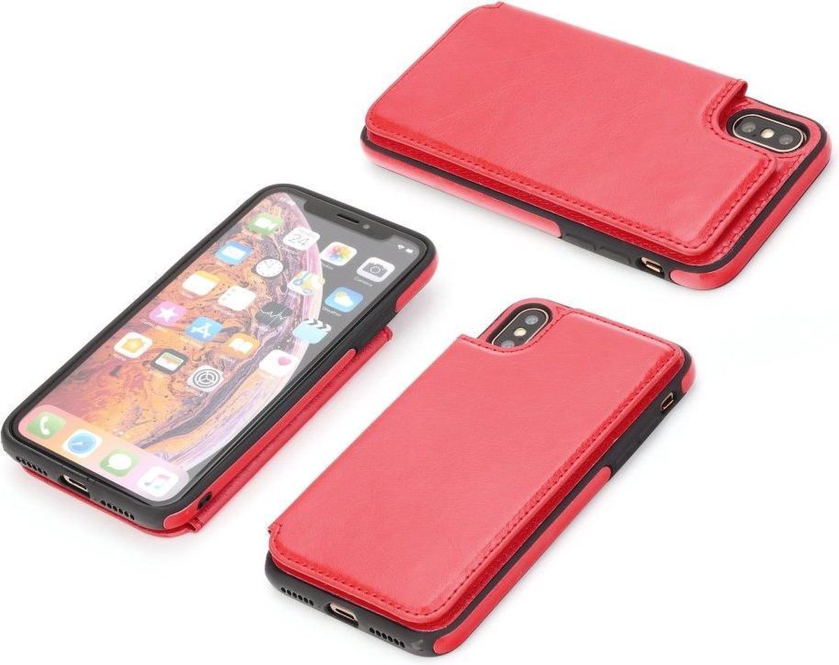 Forcell Wallet Case geschikt voor iPhone XS Max (6,5") rood