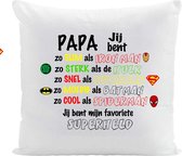 Leuk kussen Superheld voor vaderdag | cadeau voor papa |