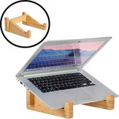 Decopatent® Laptopstandaard Bamboe hout - Laptop standaard verhoger - Ergonomische bureau werkplek Laptophouder Laptops & Notebook