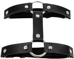WiseGoods Been Harnas Vrouw - Jarretels Riem - Jarretel Panty - Gothic - Bondage - Elastisch Verstelbaar - PU Leer - Zwart