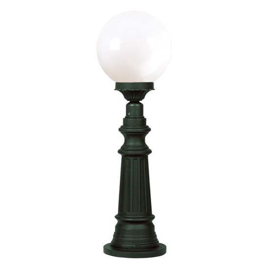 Buitenwandlamp Sessa, moderne metalen/kunststof lampvoet in nikkel mat/wit, padverlichting 80 cm, tuinlamp w. E27, zonder gloeilamp, tuinverlichting IP44